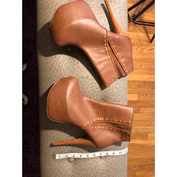Shoe Dazzle Super Platform camel bootie Sz 11 - Picture 8 of 8